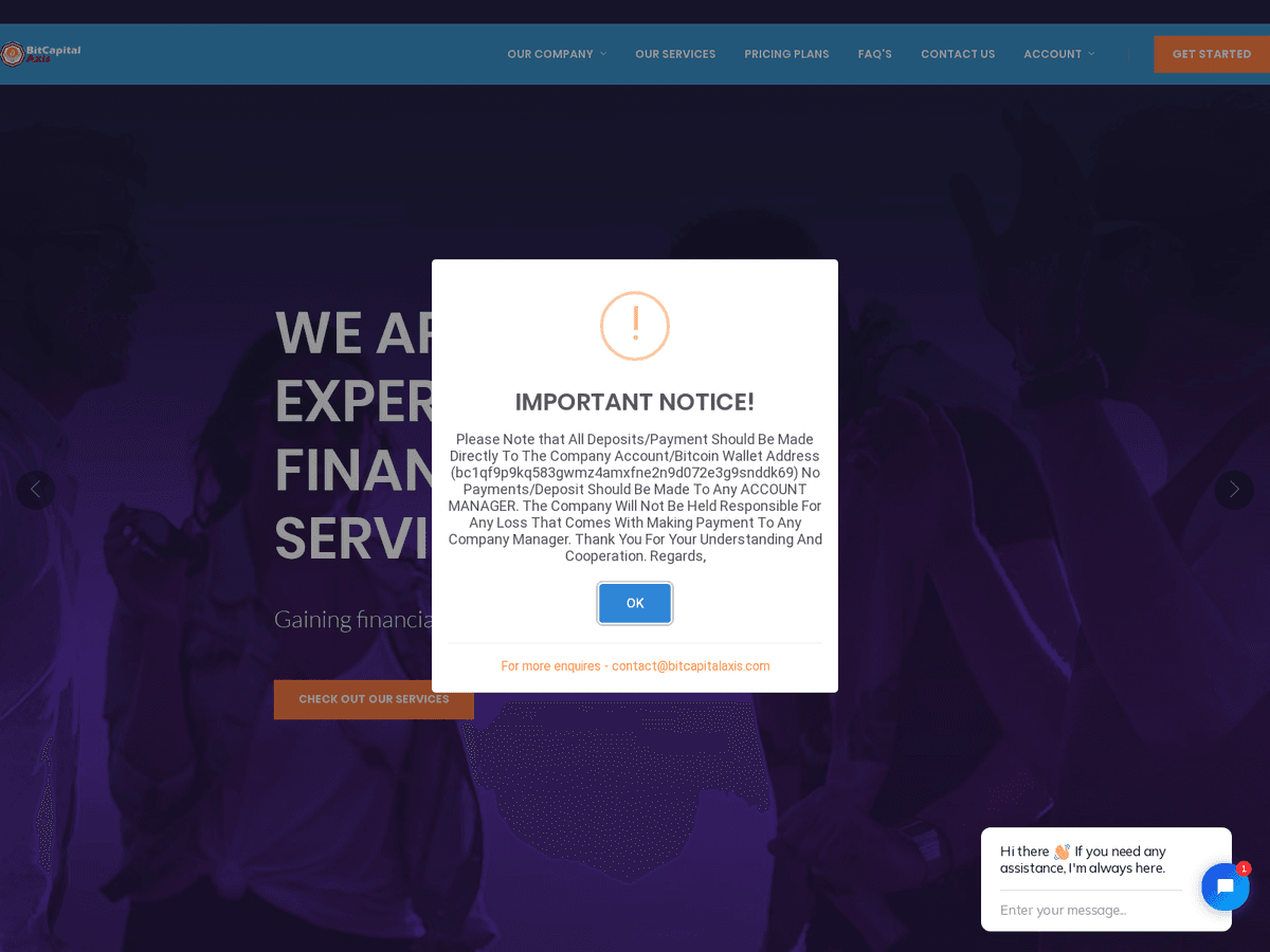 Screenshot von Bitcapitalaxis