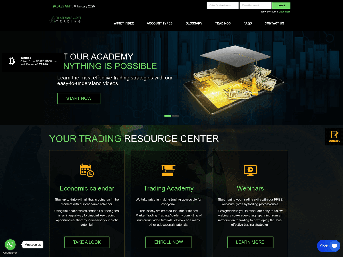 Screenshot von Trustfinancemarket