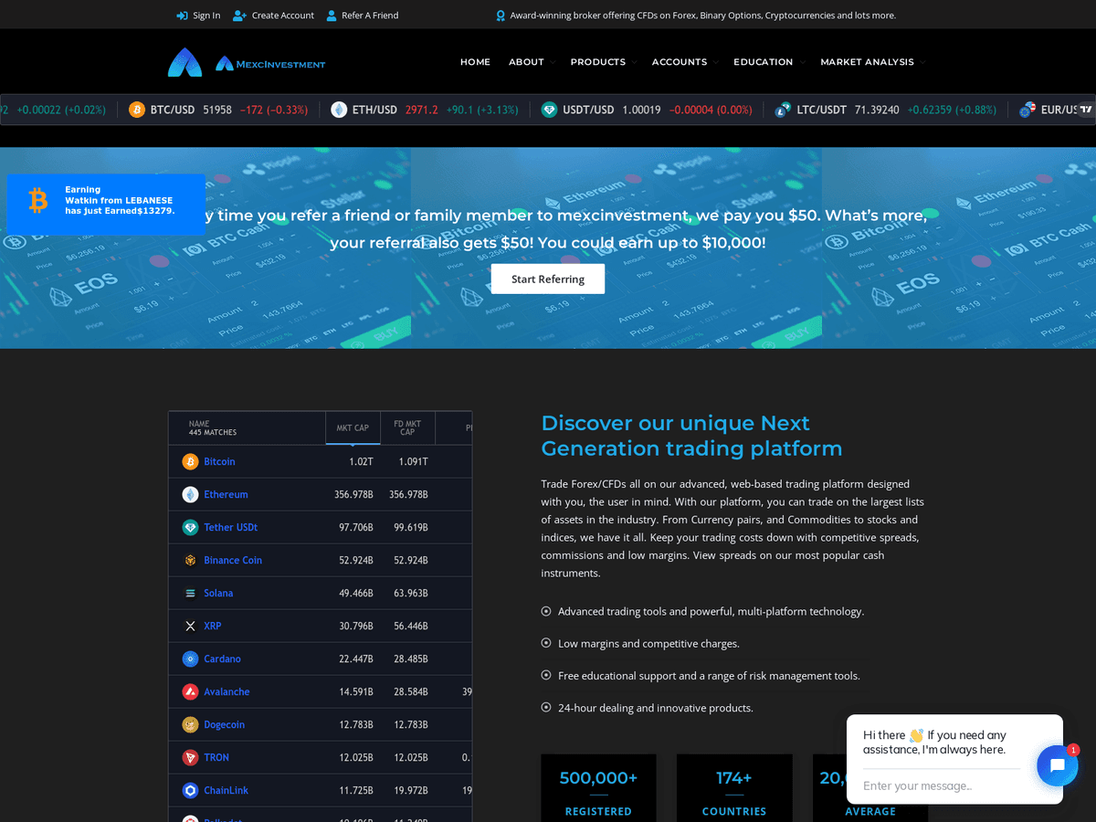 Screenshot von Mexcinvestment