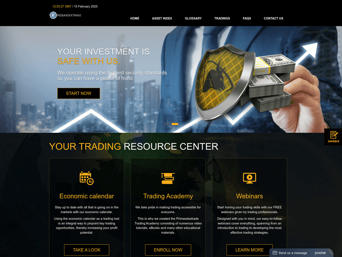 Screenshot von Primaxdextrade