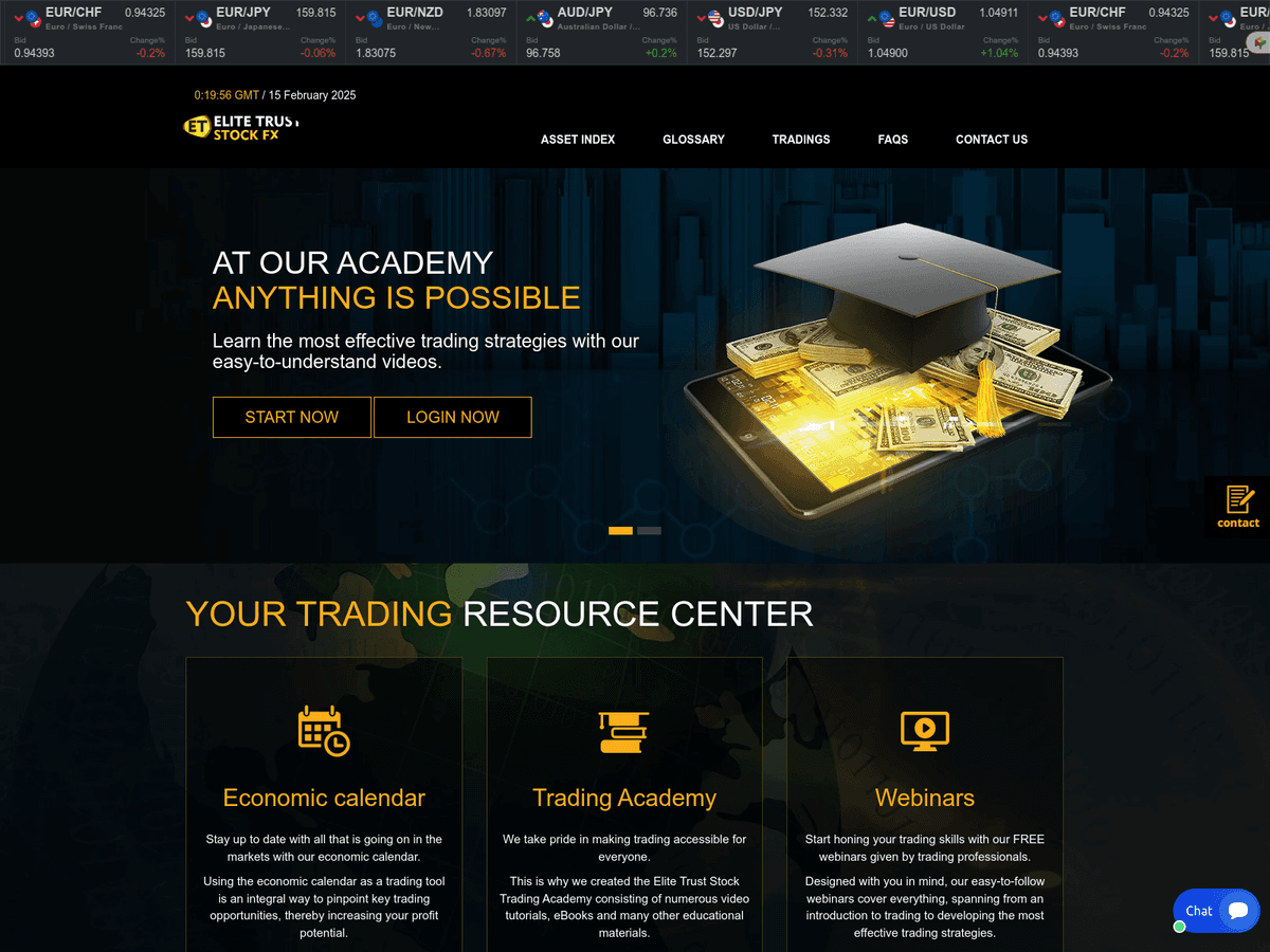 Screenshot von Elitetruststock