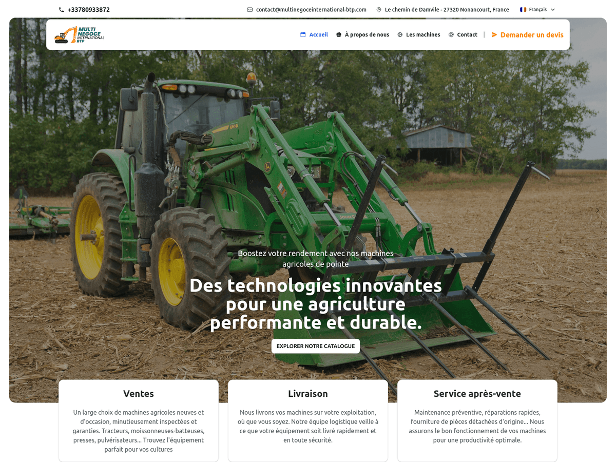 Screenshot der Webseite Multinegoceinternational Btp (multinegoceinternational-btp.com)