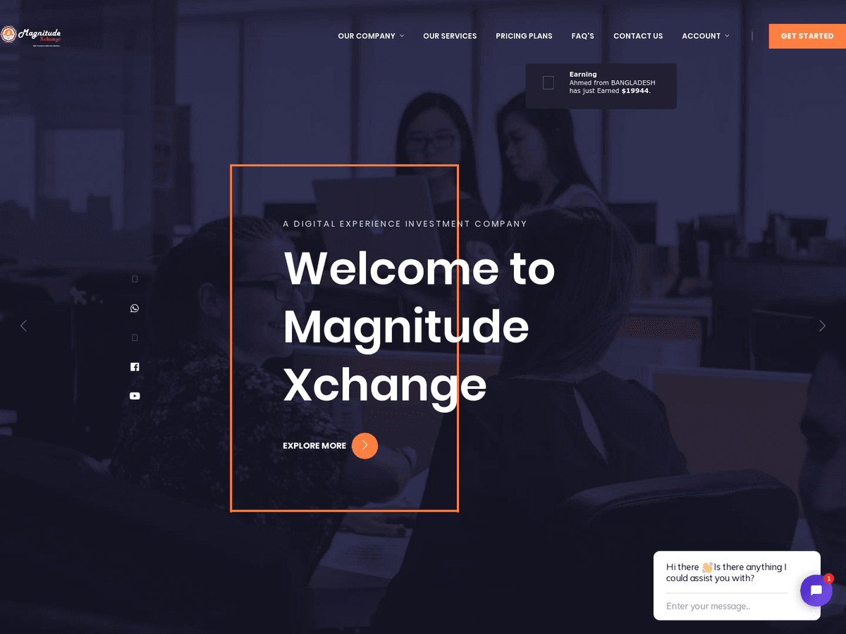 Screenshot von Magnitudexchange