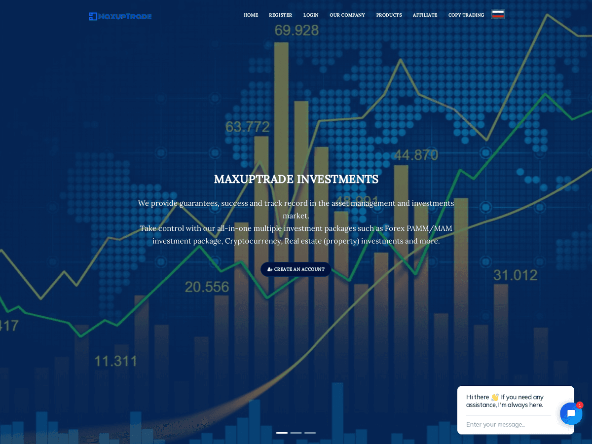 Screenshot der Webseite Maxuptrade (maxuptrade.org)