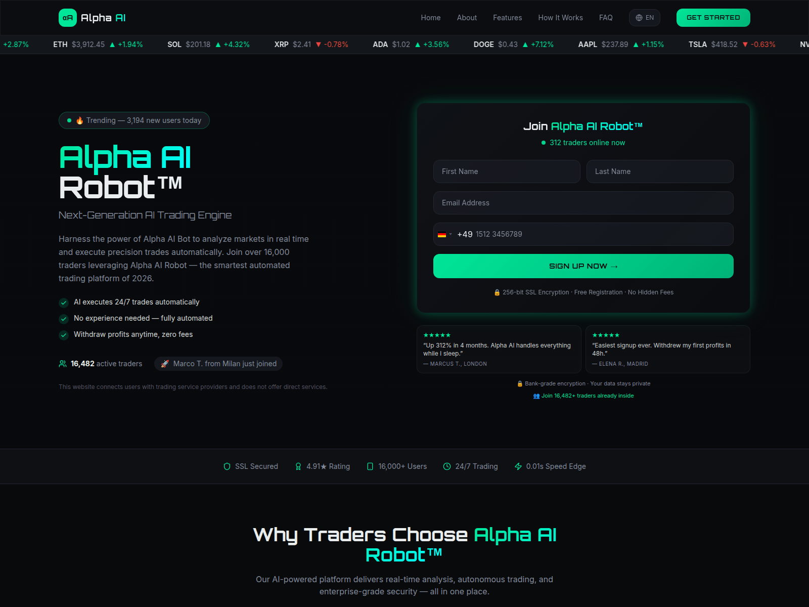 Screenshot von Alphaairobot