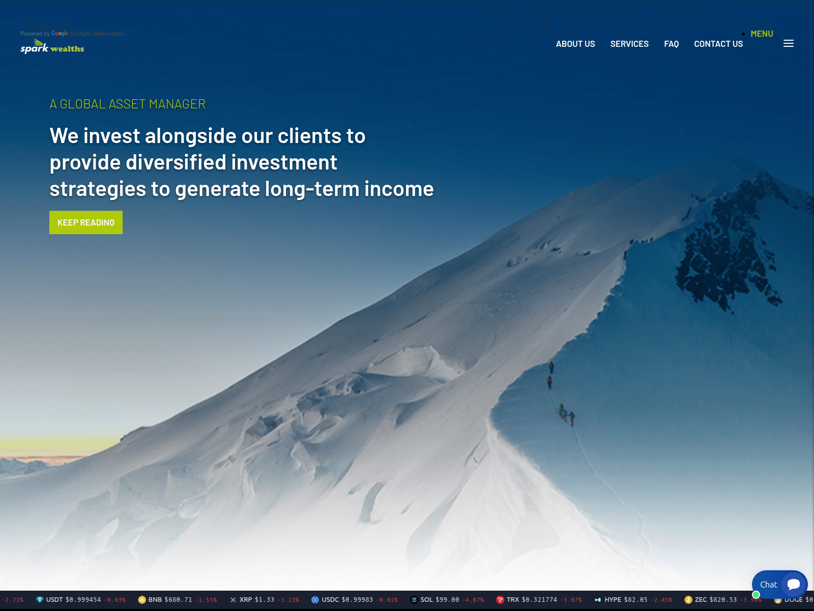 Screenshot von Sparkwealths