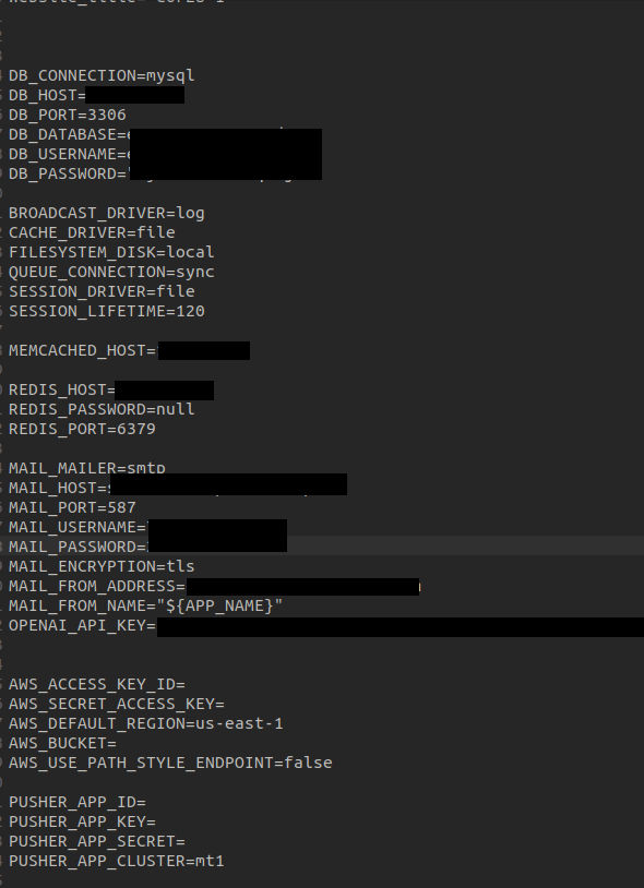 Öffentlich zugängliche .env-Datei mit Zugangsdaten der Betrüger